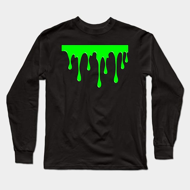 Lime Green Paint Drip Long Sleeve T-Shirt by babydollchic